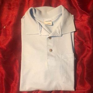 Light blue Gildan polo size- small.
